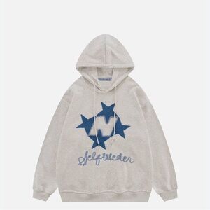 Aelfric Eden Light Gray Hoodie with Blue Stars (missing hoodie strings)